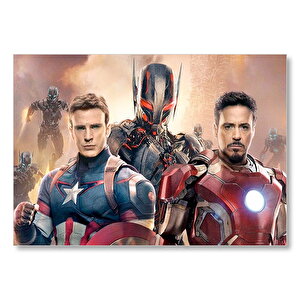 Yenilmezler Ultron Çağı Iron Man Ve Kaptan Amerika Mdf Ahşap Tablo 25x35 cm