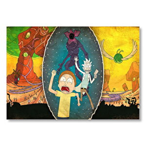 Rick Ve Morty Bitmeyen Kaçış Mdf Ahşap Tablo 50x70 cm