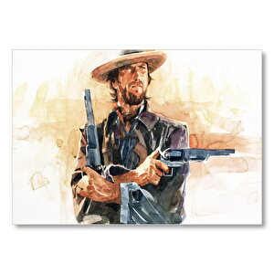 Kovboy Clint Eastwood, Sanat Görsel, Mdf Ahşap Tablo 50x70 cm