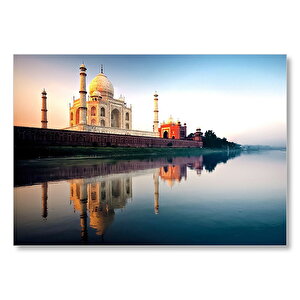 Tac Mahal Ve Durgun Sudaki Aksi Mdf Ahşap Tablo 25x35 cm