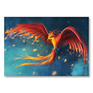 Kırmızı Anka Kuşu Mdf Ahşap Tablo 25x35 cm