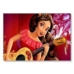 Prenses Elena Gitar Çalıyor Mdf Ahşap Tablo 35x50 cm