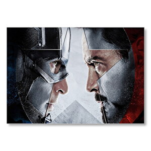 Marvel Avengers İç Savaşı Kaptan Amerika Görseli Mdf Ahşap Tablo 25x35 cm