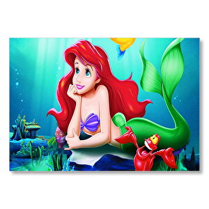 Disney Karakteri Deniz Kızı Ve Yengeç Mdf Ahşap Tablo 35x50 cm