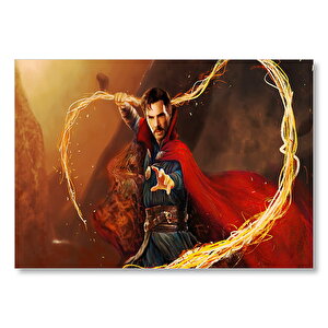 Doktor Strange Ve Alev Kırbacı Mdf Ahşap Tablo 35x50 cm