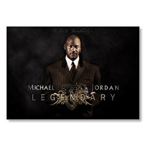Efsanevi Michael Jordan Takım Elbiseli Mdf Ahşap Tablo 35x50 cm