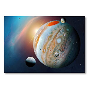 Jüpiter Ve Uyduları Mdf Ahşap Tablo 50x70 cm