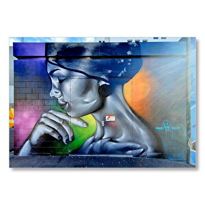 Duvar Boyama Genç Kadın Profil Mdf Ahşap Tablo 50x70 cm