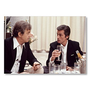 Jean Paul Belmondo Ve Alain Delon Mdf Ahşap Tablo 35x50 cm