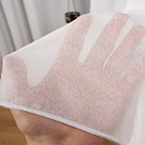 Kar Efektli Beyaz Tül Perde, Sık Pileli Dikim 350x250 cm