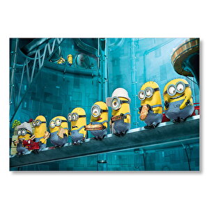 Minion Köleler Görseli Mdf Ahşap Tablo 50x70 cm