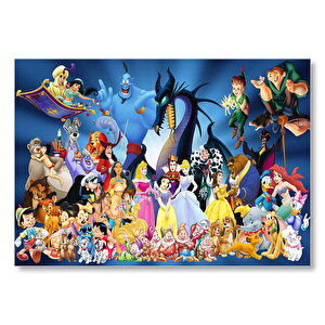 Disney Masal Kahramanları Bir Arada Mdf Ahşap Tablo 50x70 cm