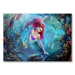 Derinliklerden Yükselen Deniz Kızı Mdf Ahşap Tablo 25x35 cm