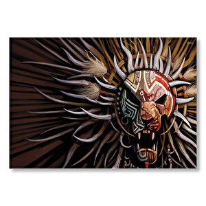 Tribal Aslan Kafası Maske Mdf Ahşap Tablo 25x35 cm