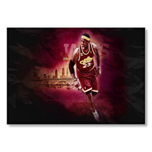 Lebron James Cleveland 23 Numaralı Formalı Mdf Ahşap Tablo 35x50 cm