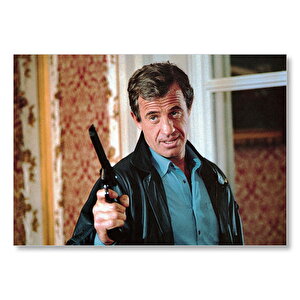Jean Paul Belmondo Silahlı Mdf Ahşap Tablo 35x50 cm