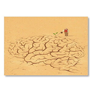 Beyne Bir Düşünce Ekmek Ve Yeşertmek Mdf Ahşap Tablo 50x70 cm