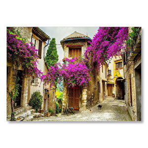 Fransa Provence Eski Binalar Görseli Mdf Ahşap Tablo 35x50 cm