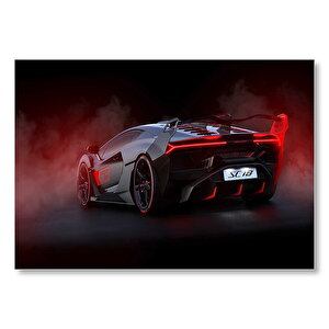 Lamborghini Sck Arkadan Görünüş Mdf Ahşap Tablo 35x50 cm