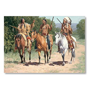 Avcı Kızılderili Görseli Mdf Ahşap Tablo 25x35 cm