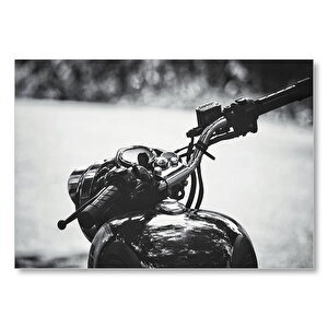 Royal Enfield Motorsiklet Depo Ve Gidon Siyah Beyaz Mdf Ahşap Tablo 25x35 cm