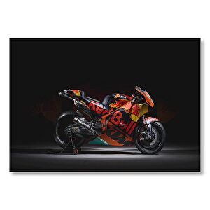 Suzuki Redbull Siyah Kırmızı Motorsiklet Karanlık Arka Plan Mdf Ahşap Tablo 35x50 cm