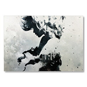 Kadın Temalı Duvar Püskürtme Boyama Mdf Ahşap Tablo 35x50 cm