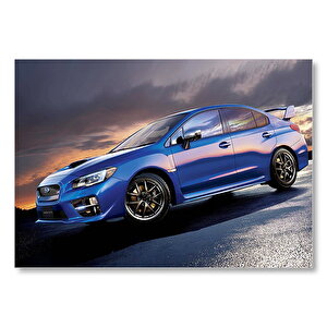 Mavi Subaru Sti Ve Bulutlu Gökler Mdf Ahşap Tablo 50x70 cm