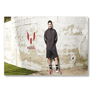 Messi Duvar Önü Pozu Mdf Ahşap Tablo 50x70 cm