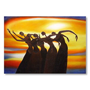 Dans Eden Afrikalı Kadınlar Mdf Ahşap Tablo 25x35 cm