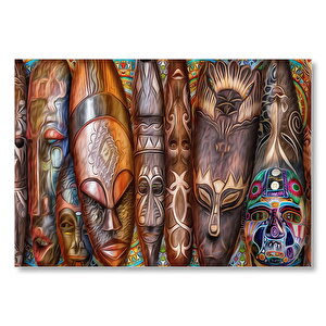 Afrika Kıtası Kültürü Kompozisyon Mdf Ahşap Tablo 35x50 cm