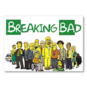 Breaking Bad Simpsons Stili Karikatürize Mdf Ahşap Tablo 50x70 cm