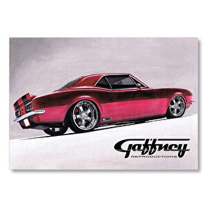 Kırmızı Camaro Kuruboya Mdf Ahşap Tablo 50x70 cm