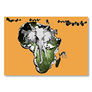 Afrika Kıtası Kültürü Kompozisyon Mdf Ahşap Tablo 25x35 cm