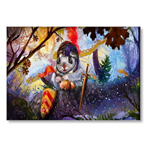 Fantastik Şövalye Tavşan Mdf Ahşap Tablo 50x70 cm