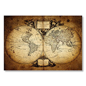 Dünya Haritası 1732 Yılı Mdf Ahşap Tablo 50x70 cm