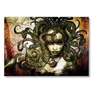 Medusa Yılan Saçlı Kadın Mdf Ahşap Tablo 35x50 cm