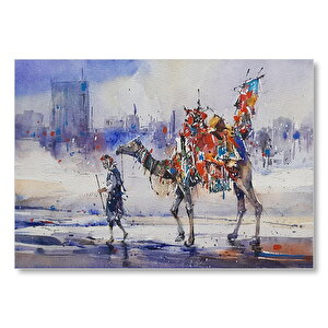 Clifton Sahilinde Deveyle Sahibi Mdf Ahşap Tablo 25x35 cm