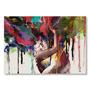 Romantik Çift Suluboya Efektli Mdf Ahşap Tablo 50x70 cm
