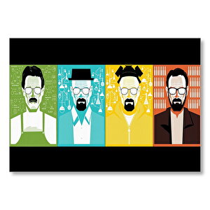 Breaking Bad Walter White 4 Değişik Stil Mdf Ahşap Tablo 25x35 cm
