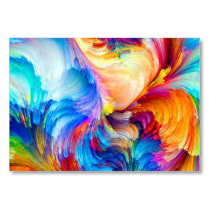 Rengarenk Çiçekler Üzerinde Rengarenk Kelebekler Mdf Ahşap Tablo 25x35 cm