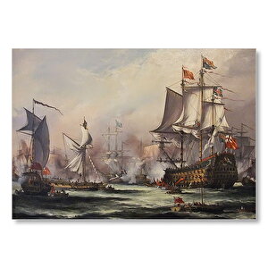 Haçlı Donanması Gemileri Mdf Ahşap Tablo 35x50 cm