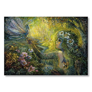 Orman Kız Ve Bebek Ejderha Mistik Tablo Mdf Ahşap Tablo 25x35 cm