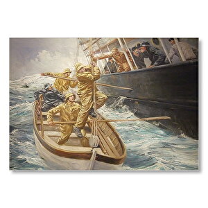 Batan Gemi Ve Filikada Görevliler Mdf Ahşap Tablo 50x70 cm