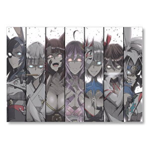 Anime Karakteri Kızlar Bir Arada Mdf Ahşap Tablo 35x50 cm
