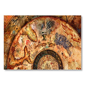 Eski Orta Amerika Haritası Mdf Ahşap Tablo 50x70 cm