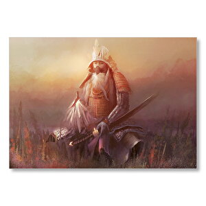 Zırhı Ve Silahlarıyla Samuray Mdf Ahşap Tablo 50x70 cm