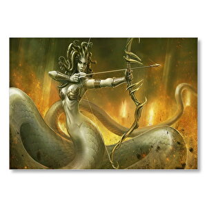 Medusa Ve Oku Mdf Ahşap Tablo