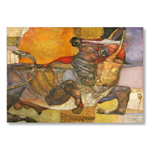 Fine Arts Boğa Ve Renkler Mdf Ahşap Tablo 35x50 cm