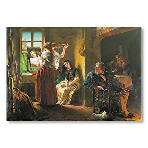 Kadın Terzisi Ve Müşterileri Mdf Ahşap Tablo 50x70 cm